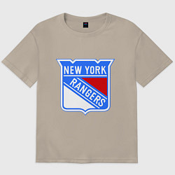 Футболка оверсайз мужская New York Rangers, цвет: миндальный