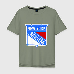 Футболка оверсайз мужская New York Rangers, цвет: авокадо