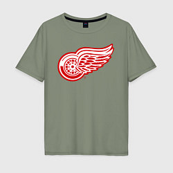 Футболка оверсайз мужская Detroit Red Wings, цвет: авокадо