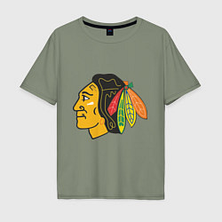 Футболка оверсайз мужская Chicago Blackhawks, цвет: авокадо