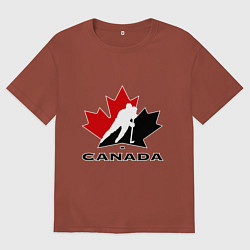 Футболка оверсайз мужская Canada, цвет: кирпичный