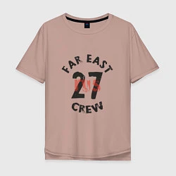 Футболка оверсайз мужская Far East 27 Crew, цвет: пыльно-розовый