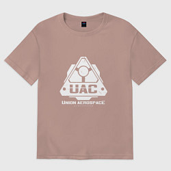 Футболка оверсайз мужская UAC, цвет: пыльно-розовый