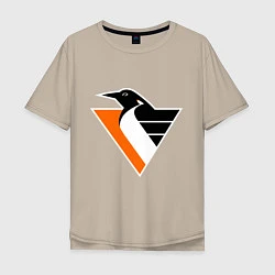Футболка оверсайз мужская Pittsburgh Penguins, цвет: миндальный