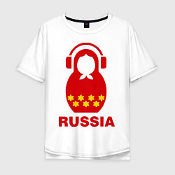 Футболка оверсайз мужская Russia dj, цвет: белый
