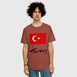 Футболка оверсайз мужская Turkey, цвет: кирпичный — фото 2