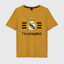 Футболка оверсайз мужская Real Madrid Lines, цвет: горчичный