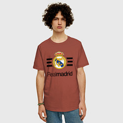 Футболка оверсайз мужская Real Madrid Lines, цвет: кирпичный — фото 2