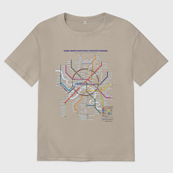 Мужская футболка оверсайз Moscow Metro