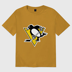 Футболка оверсайз мужская Pittsburgh Penguins: Malkin 71, цвет: горчичный