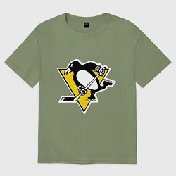 Футболка оверсайз мужская Pittsburgh Penguins: Malkin 71, цвет: авокадо