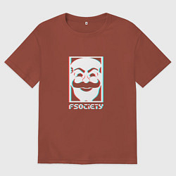 Футболка оверсайз мужская F society, цвет: кирпичный