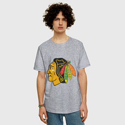 Футболка оверсайз мужская Chicago Blackhawks: Kane, цвет: меланж — фото 2