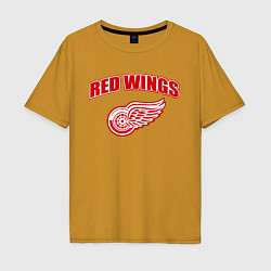 Футболка оверсайз мужская Detroit Red Wings, цвет: горчичный