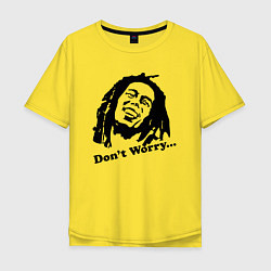 Футболка оверсайз мужская Bob Marley: Don't worry, цвет: желтый