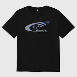 Футболка оверсайз мужская Subaru world rally team, цвет: черный