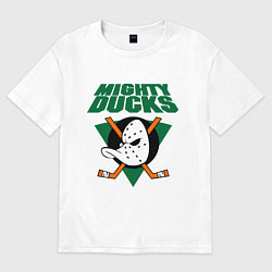 Футболка оверсайз мужская Anaheim Mighty Ducks, цвет: белый