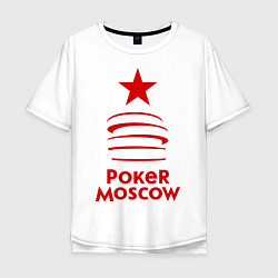 Футболка оверсайз мужская Poker Moscow, цвет: белый