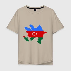 Футболка оверсайз мужская Azerbaijan map, цвет: миндальный