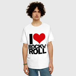 Футболка оверсайз мужская I love rock'n'roll, цвет: белый — фото 2