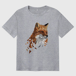 Мужская футболка оверсайз Полигональный лис