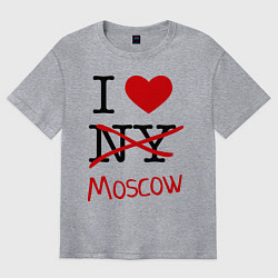 Футболка оверсайз мужская I love Moscow, цвет: меланж