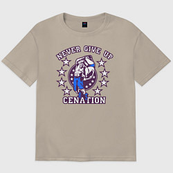 Футболка оверсайз мужская WWE Never Give Up, цвет: миндальный