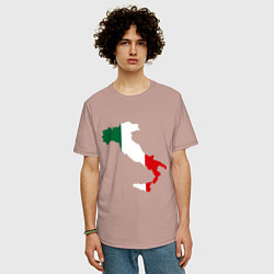 Футболка оверсайз мужская Италия (Italy), цвет: пыльно-розовый — фото 2