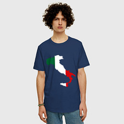 Футболка оверсайз мужская Италия (Italy), цвет: тёмно-синий — фото 2
