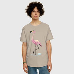 Футболка оверсайз мужская Гордый фламинго, цвет: миндальный — фото 2