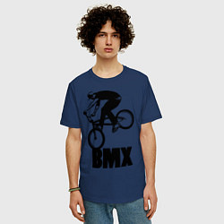 Футболка оверсайз мужская BMX 3, цвет: тёмно-синий — фото 2