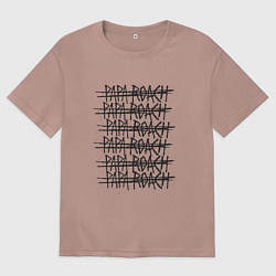 Футболка оверсайз мужская Paparoach Gaps, цвет: пыльно-розовый