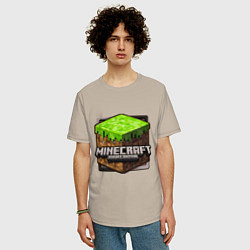 Футболка оверсайз мужская Minecraft: Pocket Edition, цвет: миндальный — фото 2
