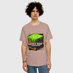 Футболка оверсайз мужская Minecraft: Pocket Edition, цвет: пыльно-розовый — фото 2