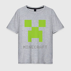 Футболка оверсайз мужская Minecraft logo grey, цвет: меланж