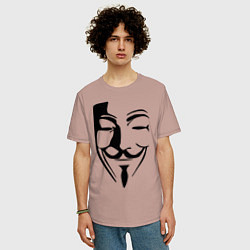 Футболка оверсайз мужская Vendetta Mask, цвет: пыльно-розовый — фото 2