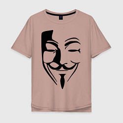 Футболка оверсайз мужская Vendetta Mask, цвет: пыльно-розовый