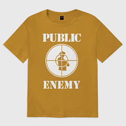 Футболка оверсайз мужская Public Enemy, цвет: горчичный