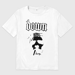 Футболка оверсайз мужская Down heavy metal, цвет: белый