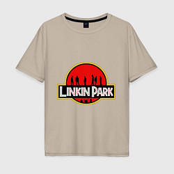 Футболка оверсайз мужская Linkin Park: Jurassic Park, цвет: миндальный
