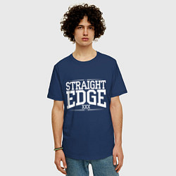 Футболка оверсайз мужская Straight edge xxx, цвет: тёмно-синий — фото 2