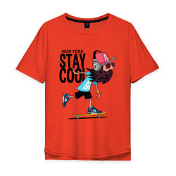 Футболка оверсайз мужская Stay cool цвета рябиновый — фото 1