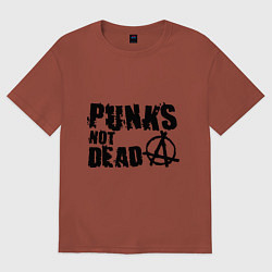 Футболка оверсайз мужская Punks not dead, цвет: кирпичный