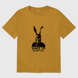 Футболка оверсайз мужская Wake Up 28:06:42:12, цвет: горчичный
