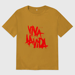Футболка оверсайз мужская Viva La Vida, цвет: горчичный