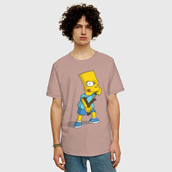 Футболка оверсайз мужская Bart Bully, цвет: пыльно-розовый — фото 2