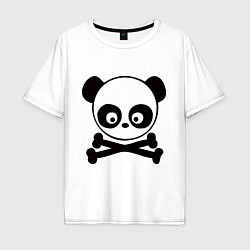 Мужская футболка оверсайз Skull panda