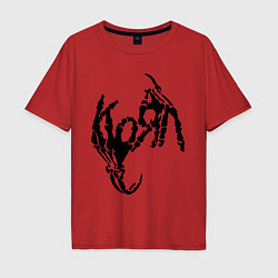 Футболка оверсайз мужская Korn bones, цвет: красный