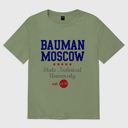 Футболка оверсайз мужская Bauman STU, цвет: авокадо
