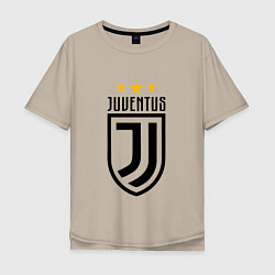 Футболка оверсайз мужская Juventus FC: 3 stars цвета миндальный — фото 1